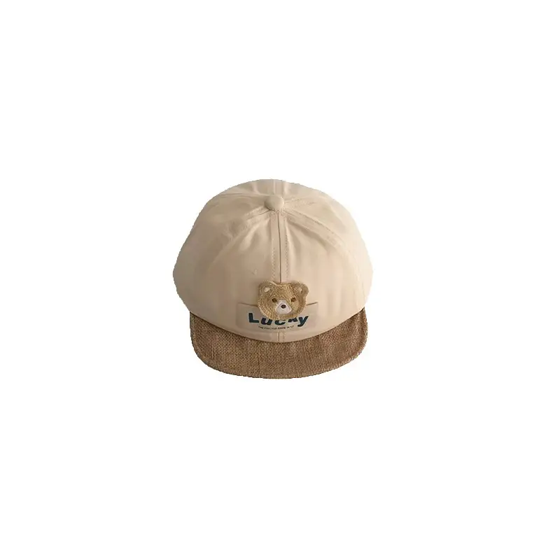 Baby Cap with Bear Design, Beige Black, 2025 Spring Autumn - Image 10