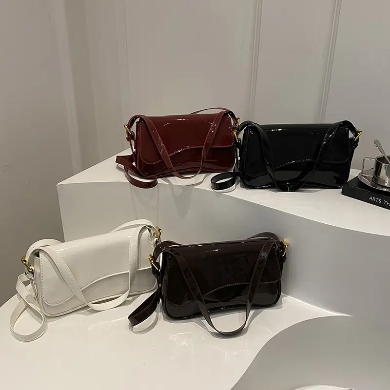 Women's Red Glossy Shoulder Crossbody Bag 2025 - Image 8
