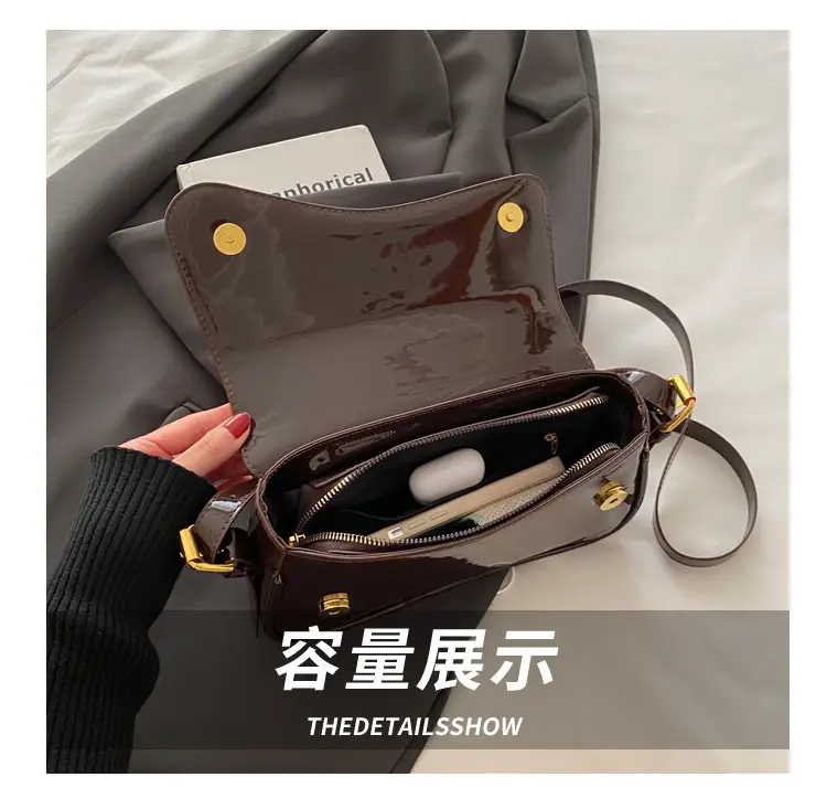 Women's Red Glossy Shoulder Crossbody Bag 2025 — feature 7