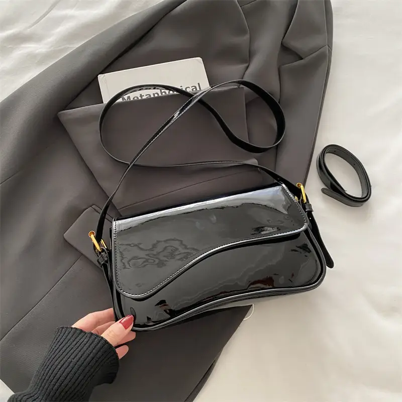 Women's Red Glossy Shoulder Crossbody Bag 2025 - Image 3