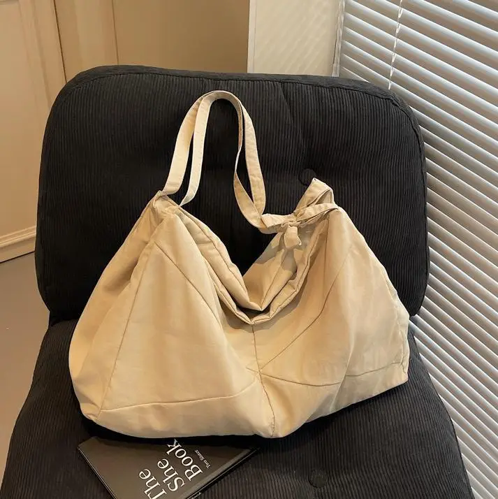 Blue Nylon Tote Bag for Women, Large Capacity, Casual Commute - Image 8