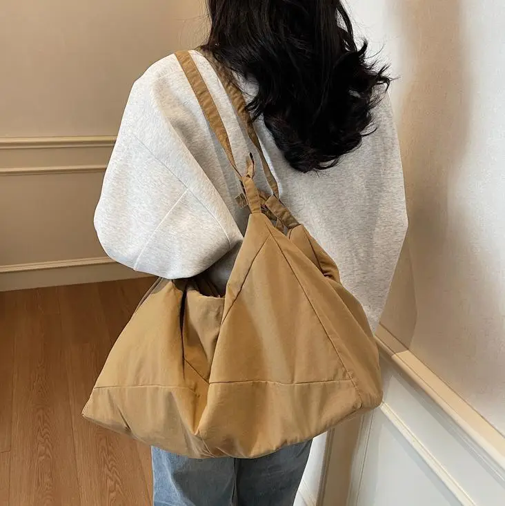 Blue Nylon Tote Bag for Women, Large Capacity, Casual Commute - Image 9