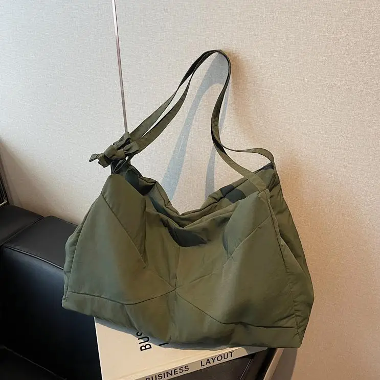 Blue Nylon Tote Bag for Women, Large Capacity, Casual Commute - Image 10