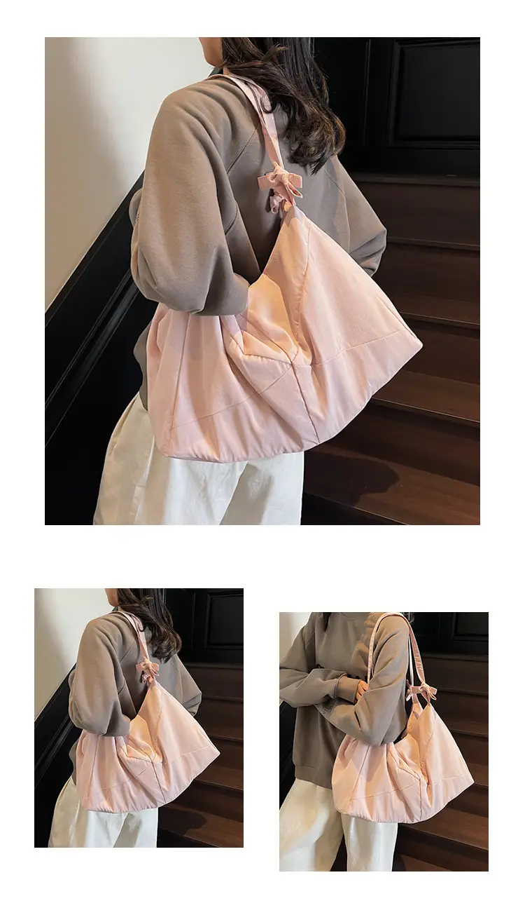 Blue Nylon Tote Bag for Women, Large Capacity, Casual Commute — feature 12