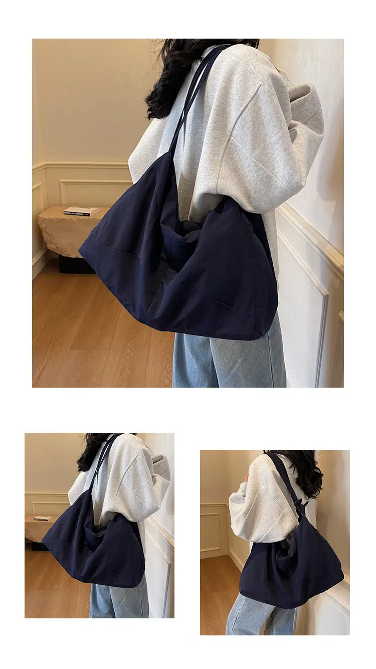 Blue Nylon Tote Bag for Women, Large Capacity, Casual Commute — feature 15