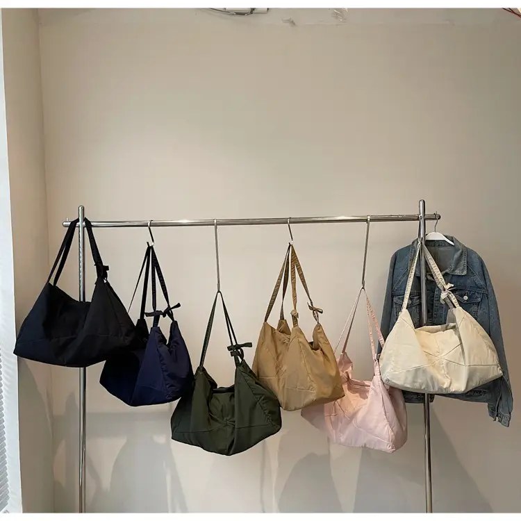 Blue Nylon Tote Bag for Women, Large Capacity, Casual Commute — feature 17
