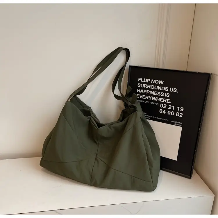 Blue Nylon Tote Bag for Women, Large Capacity, Casual Commute — feature 20