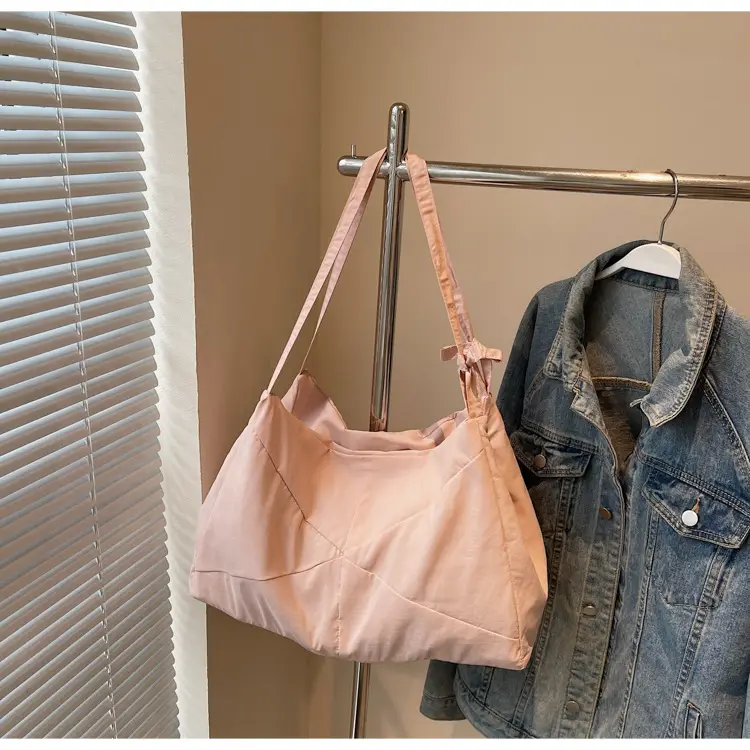 Blue Nylon Tote Bag for Women, Large Capacity, Casual Commute — feature 24
