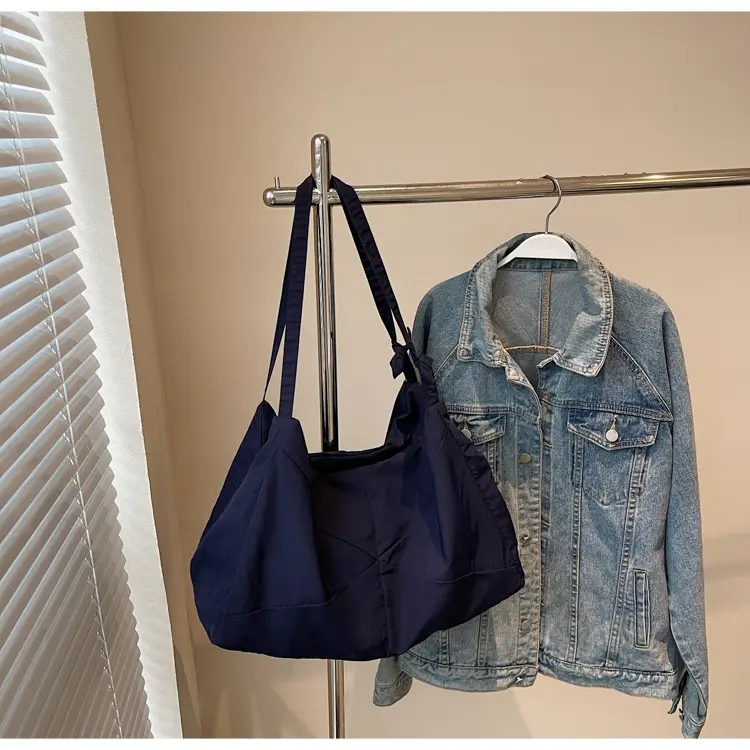 Blue Nylon Tote Bag for Women, Large Capacity, Casual Commute — feature 25
