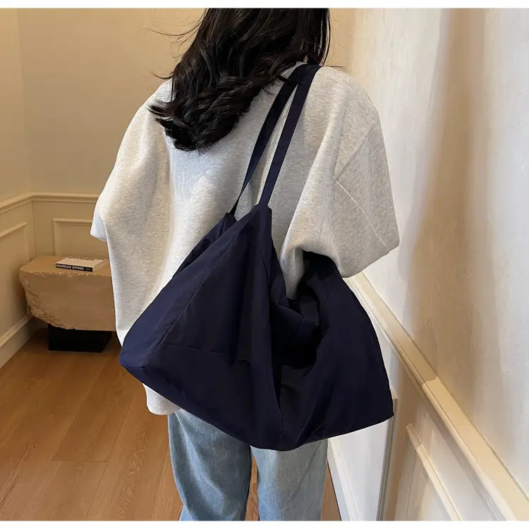 Blue Nylon Tote Bag for Women, Large Capacity, Casual Commute — feature 33