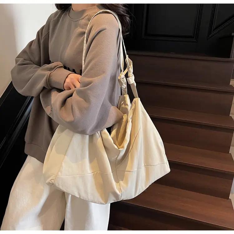 Blue Nylon Tote Bag for Women, Large Capacity, Casual Commute — feature 38