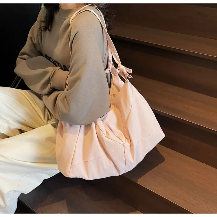 Blue Nylon Tote Bag for Women, Large Capacity, Casual Commute — feature 39