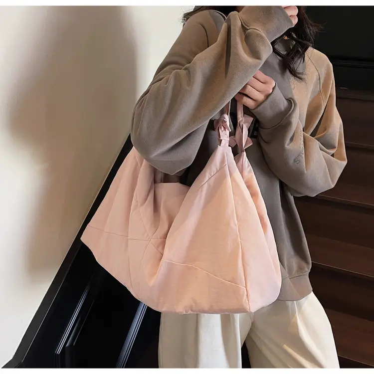 Blue Nylon Tote Bag for Women, Large Capacity, Casual Commute — feature 40