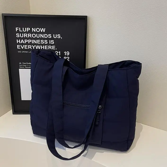 Navy Blue Large Capacity Shoulder Bag for Women - Image 7