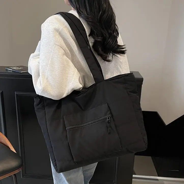 Navy Blue Large Capacity Shoulder Bag for Women - Image 9