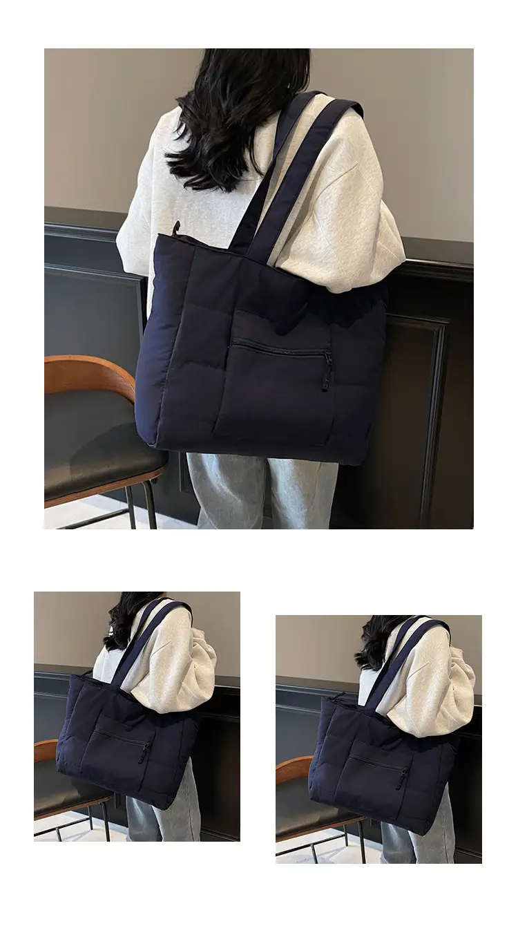 Navy Blue Large Capacity Shoulder Bag for Women — feature 14