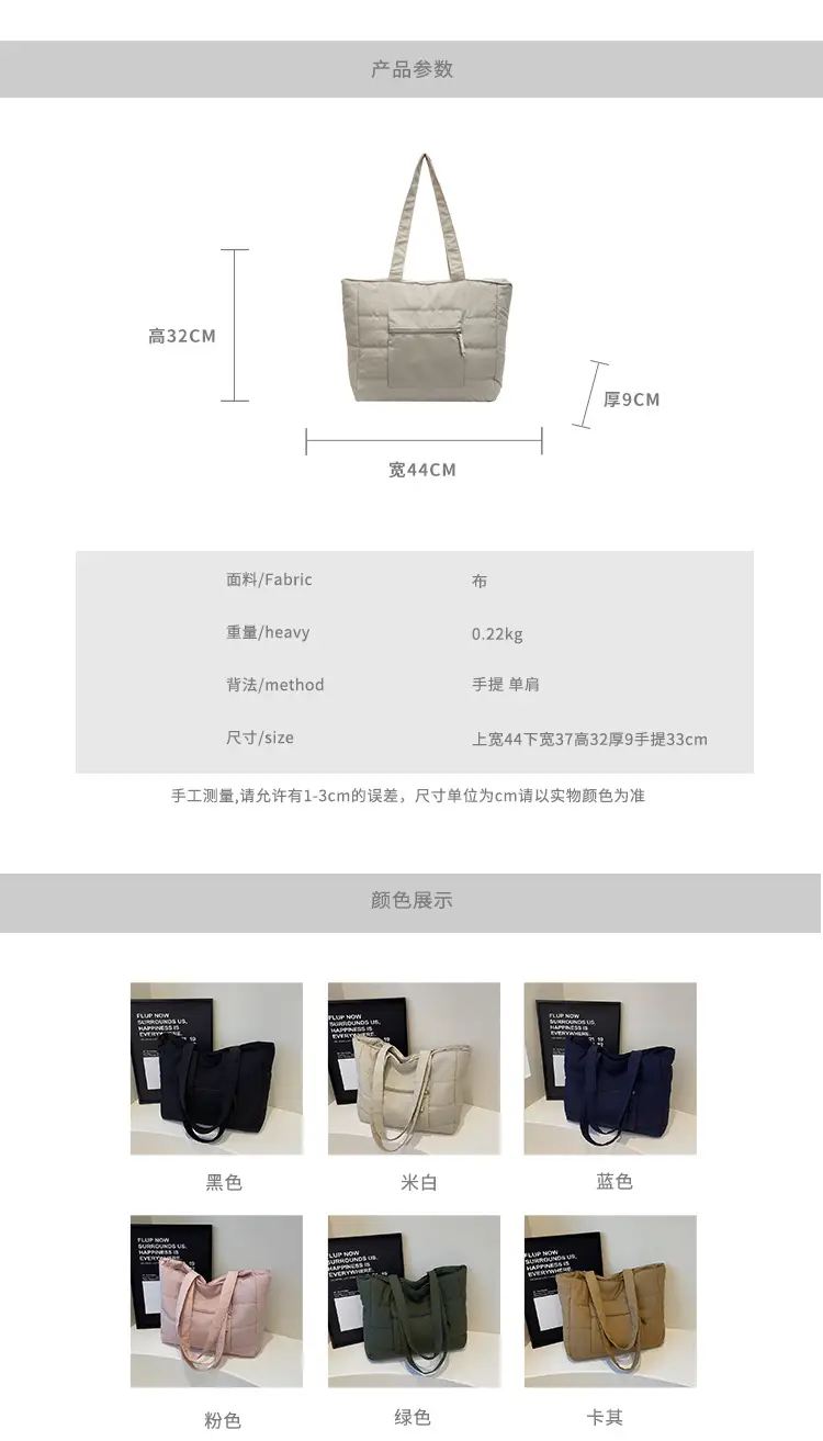 Navy Blue Large Capacity Shoulder Bag for Women — feature 3