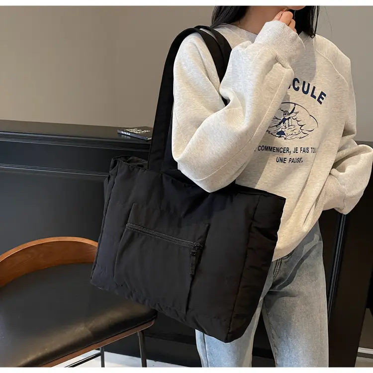 Navy Blue Large Capacity Shoulder Bag for Women — feature 35