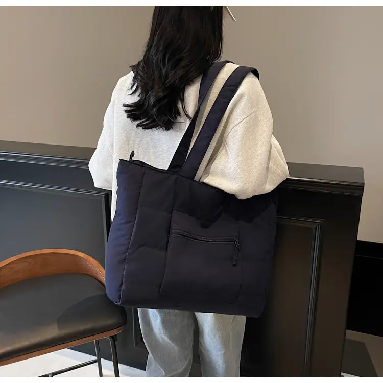 Navy Blue Large Capacity Shoulder Bag for Women — feature 36