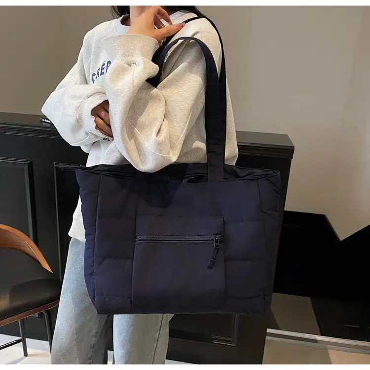 Navy Blue Large Capacity Shoulder Bag for Women — feature 37