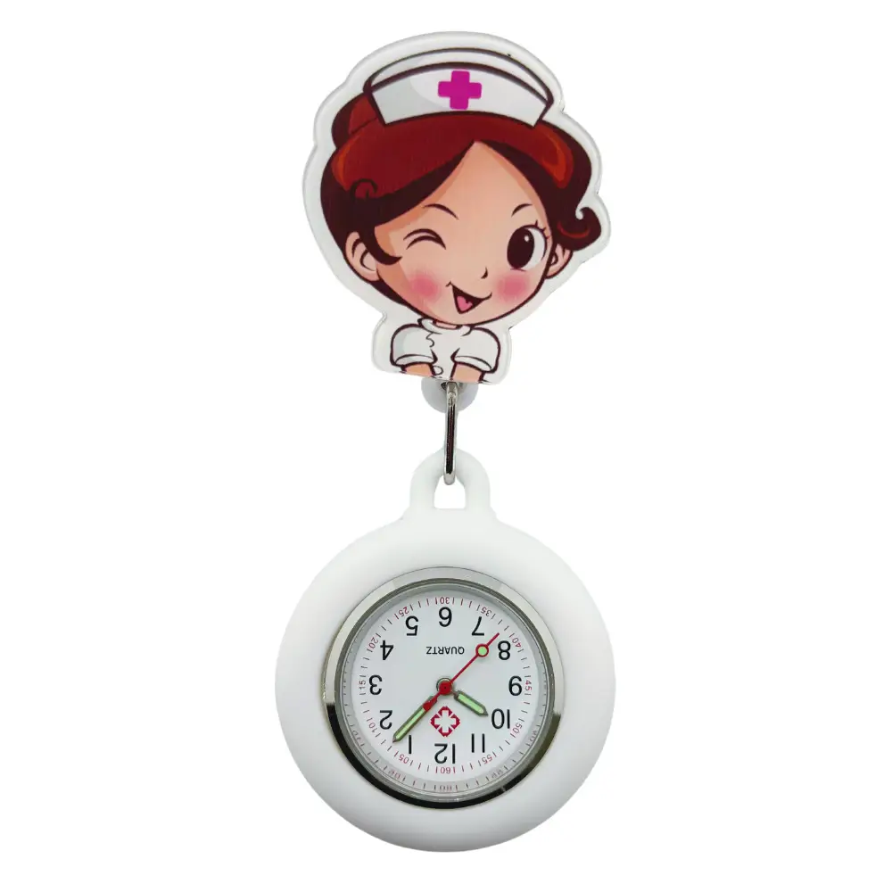 Cute Cartoon Nurse Pocket Watch with Retractable Hook - Image 11