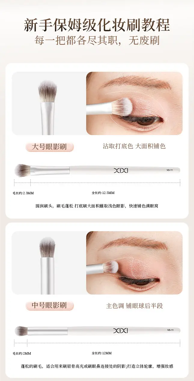 xixi Eye Makeup Brush 3 Pack Outline Easy Sizzle Skin Novice — feature 2