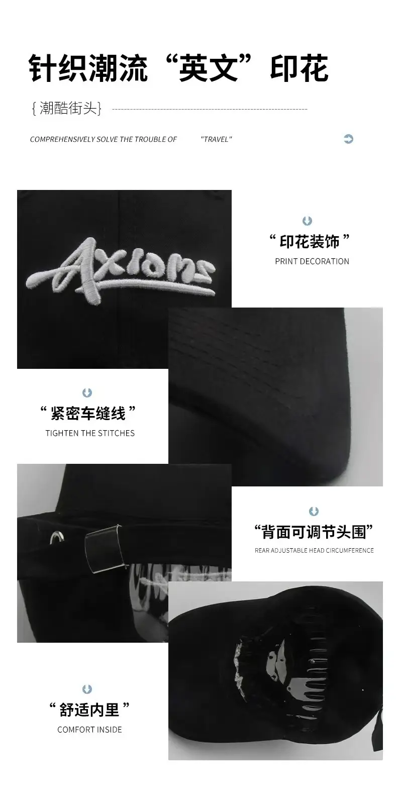 Women Korean Letter Cap Navy Baseball — feature 9