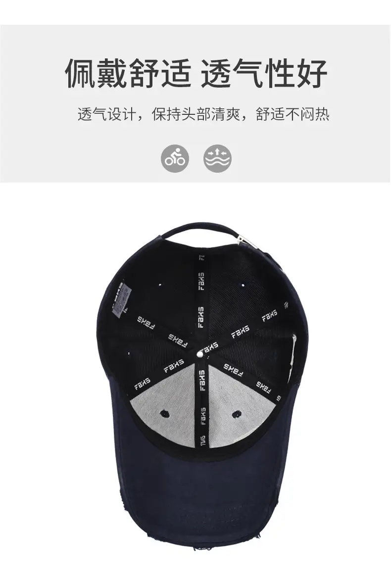 Men's Navy Blue FBKS Embroidered Cap — feature 5