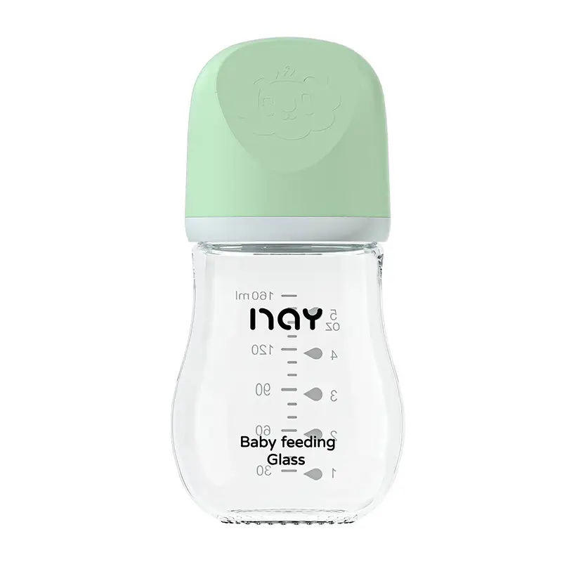 Nuoaiin Newborn Borosilicate Glass Baby Bottle Anti-Choking Anti-Flatulence Newborn Baby Bottle Cross-Border Ready Stock