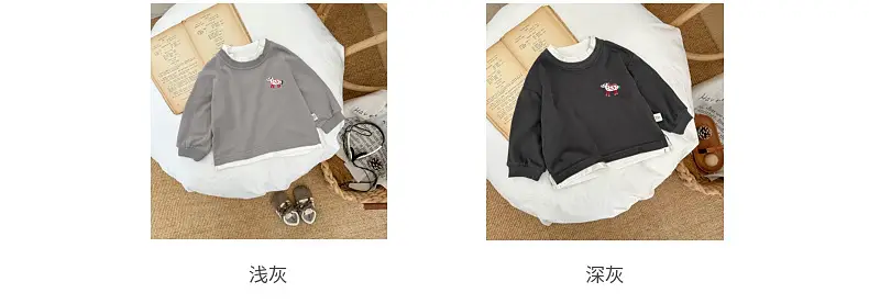 Children's New Handsome Sweater Set Black Grey — feature 4