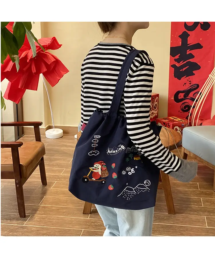 2025 Embroidered Drawstring Bag for Women Large Capacity â feature 2