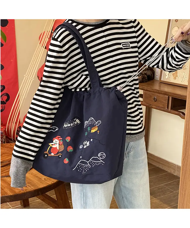 2025 Embroidered Drawstring Bag for Women Large Capacity â feature 5