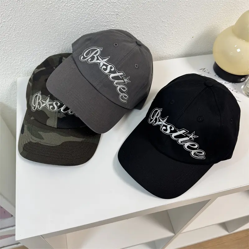 Vintage Camo & Gray "Bistro" Cap Women's Wide Brim Baseball Cap