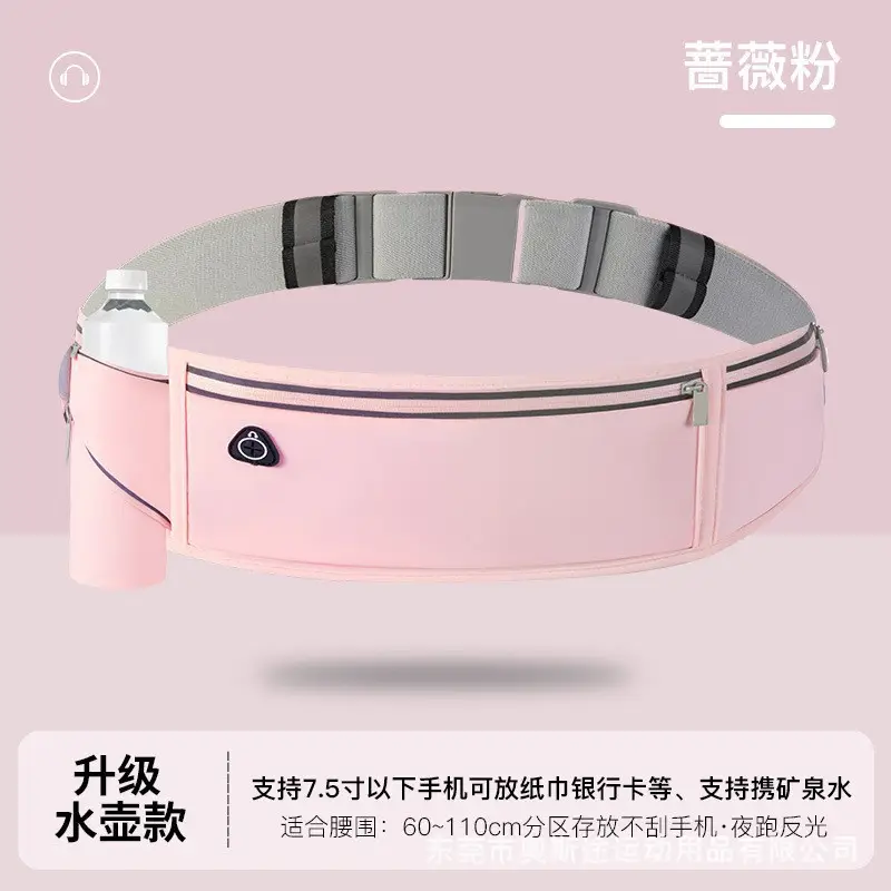 Gray Invisible Waist Belt Sports Fitness Bag for Men Women