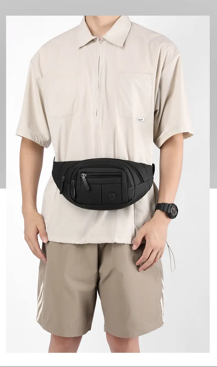 Men's Black Waist Bag with Adjustable Strap — feature 10