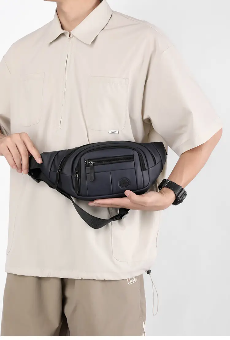 Men's Black Waist Bag with Adjustable Strap — feature 12