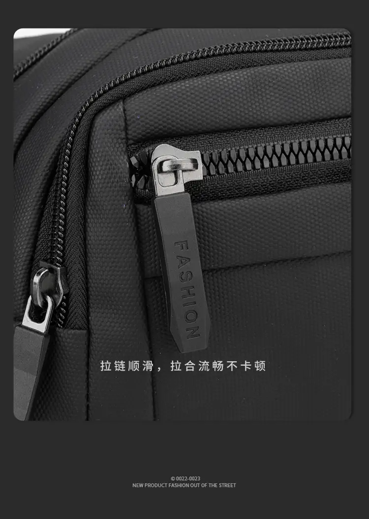 Men's Black Waist Bag with Adjustable Strap — feature 16