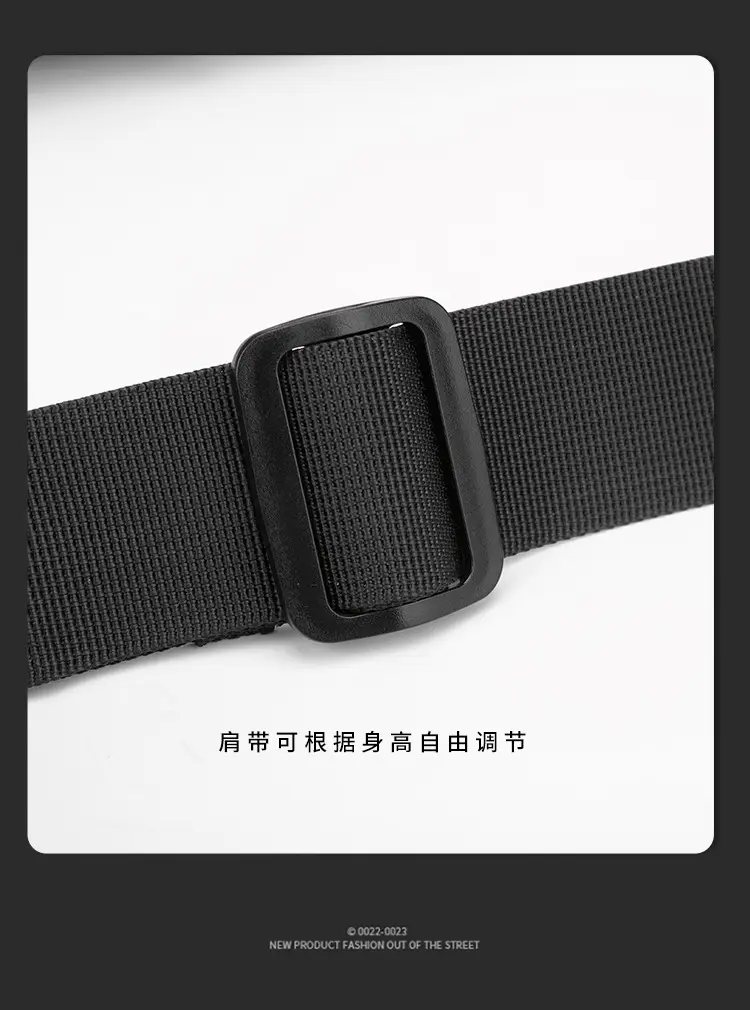 Men's Black Waist Bag with Adjustable Strap — feature 18