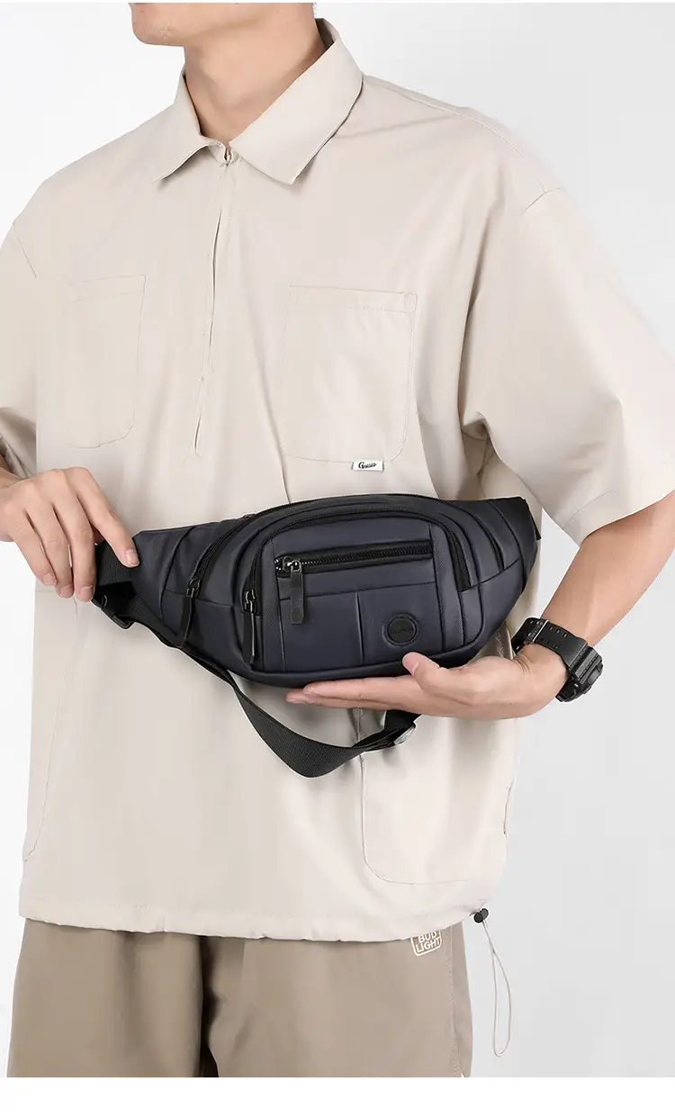 Men's Black Waist Bag with Adjustable Strap — feature 20