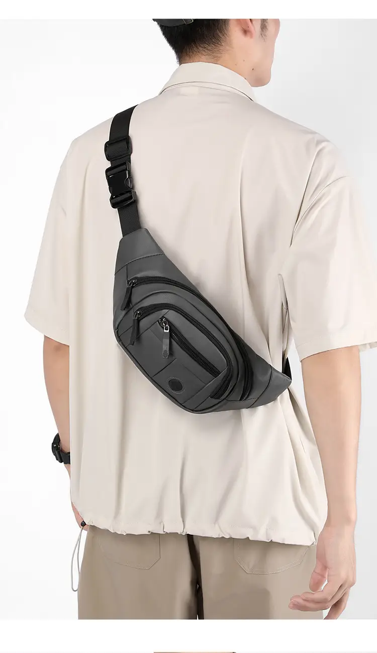 Men's Black Waist Bag with Adjustable Strap — feature 23