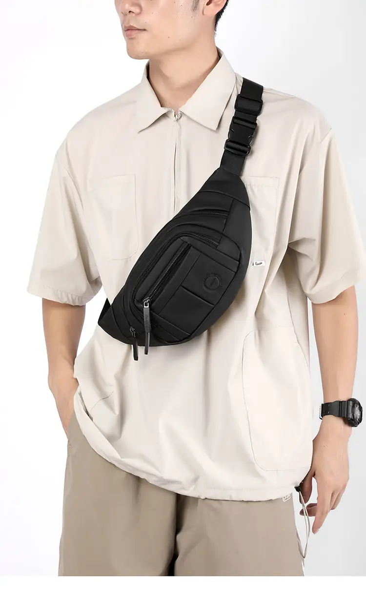 Men's Black Waist Bag with Adjustable Strap — feature 25