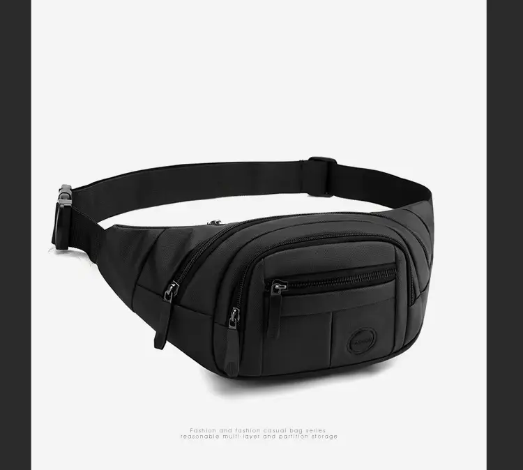 Men's Black Waist Bag with Adjustable Strap — feature 27