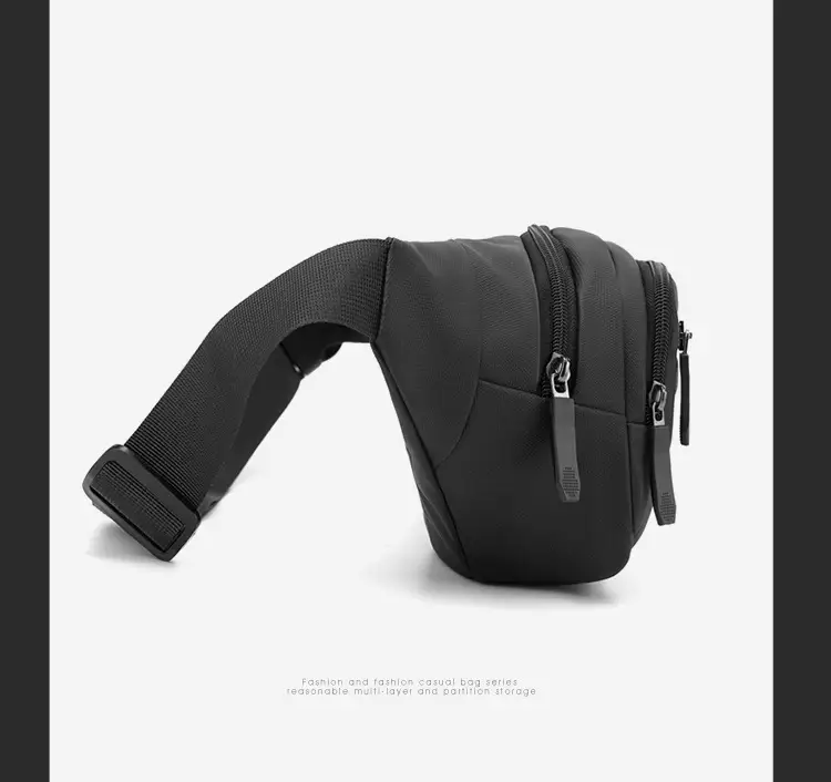 Men's Black Waist Bag with Adjustable Strap — feature 28