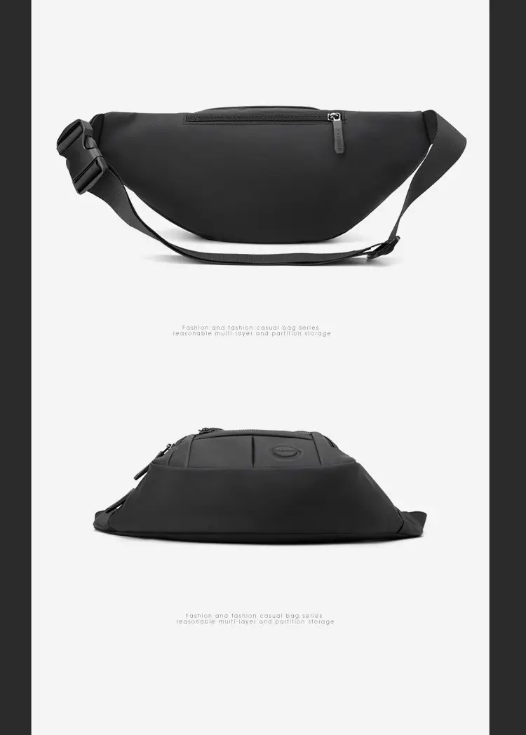 Men's Black Waist Bag with Adjustable Strap — feature 29