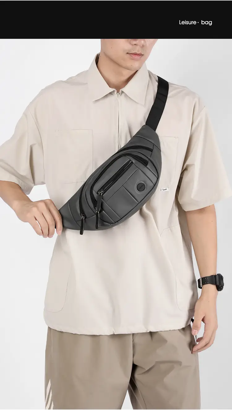 Men's Black Waist Bag with Adjustable Strap — feature 3