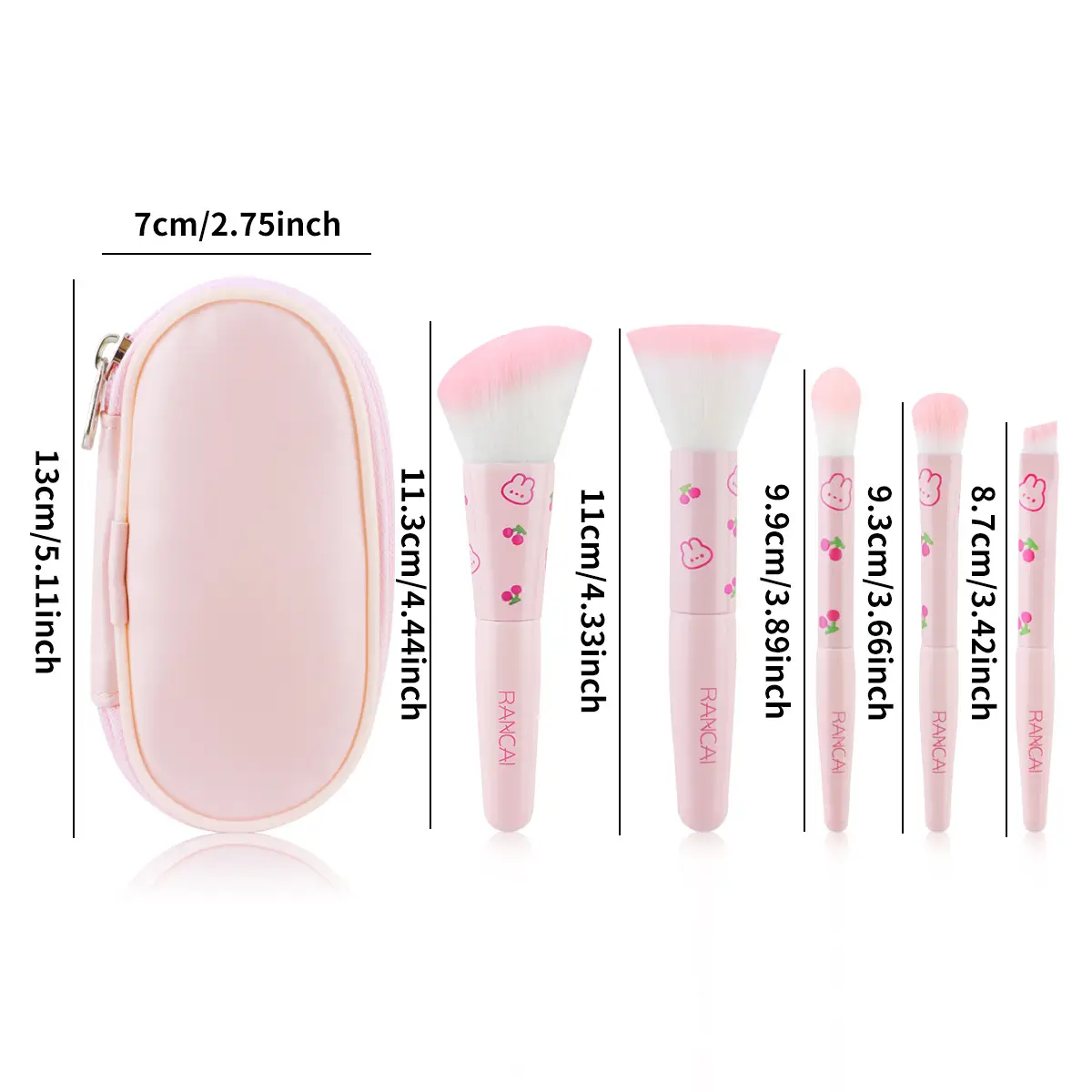5 Mini Pink Makeup Brushes Set for Beginners — feature 2