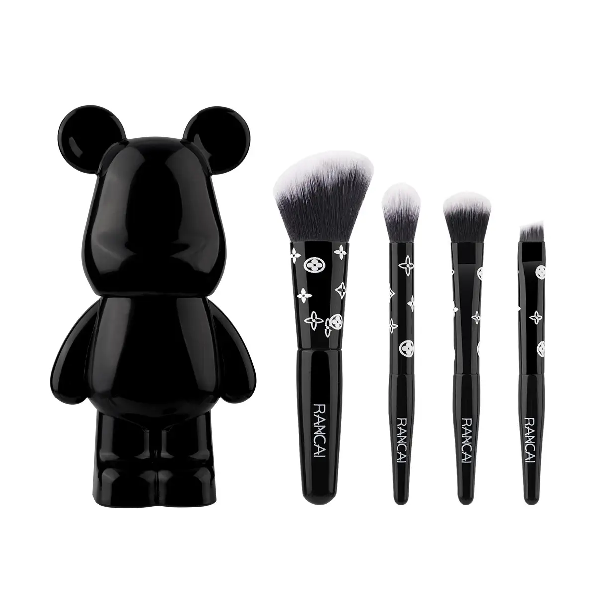 5 Mini Pink Makeup Brushes Set for Beginners - Image 7