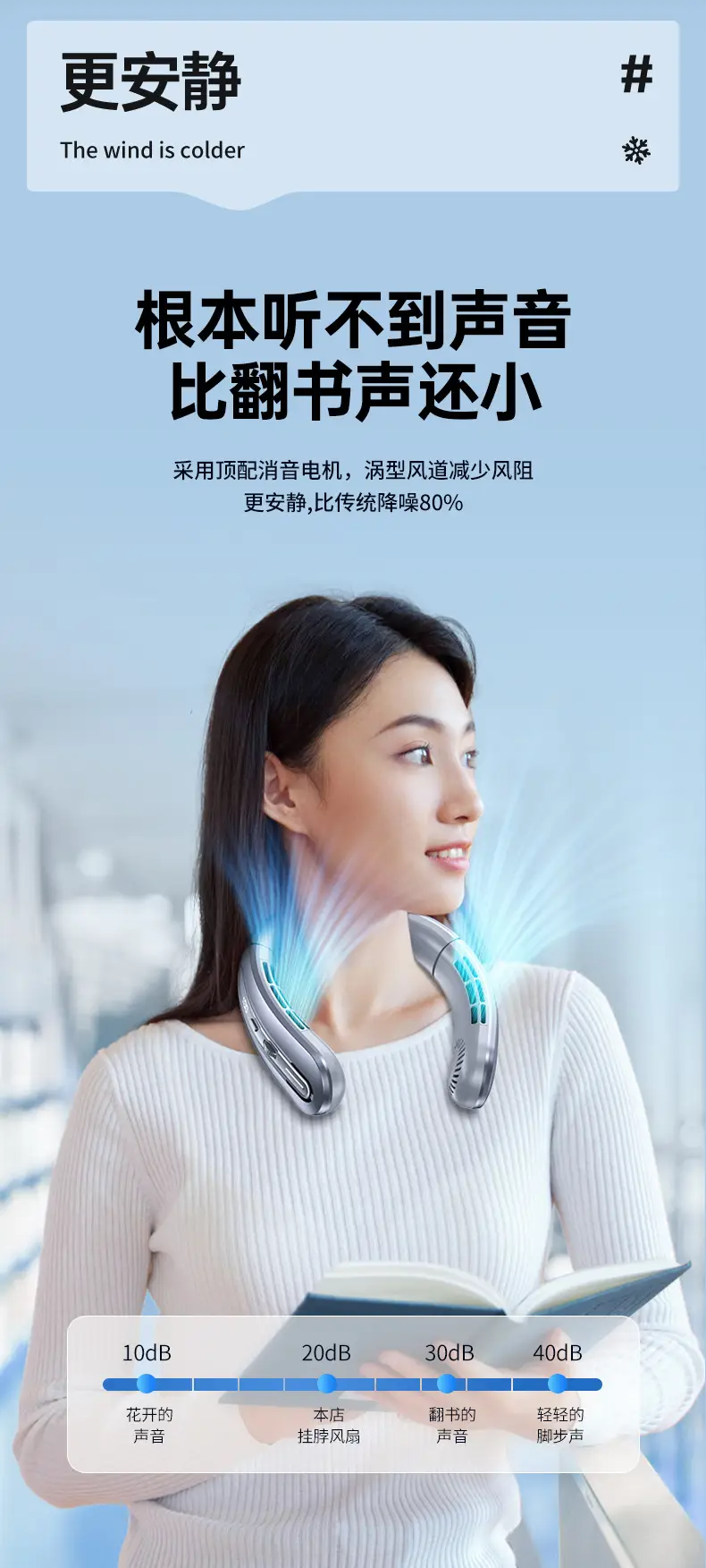 New small neck fan air conditioning fan cooling neck portable wind charging usb long battery life cooling outdoor — feature 15