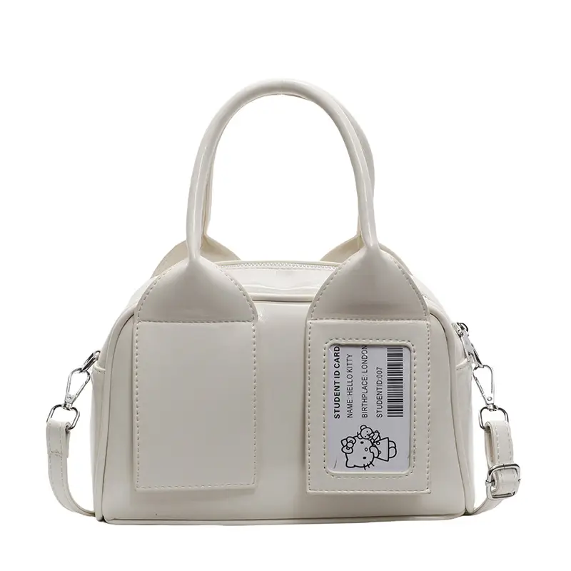 Women's Boston Bag Grey Leather Shoulder Crossbody 2025 - Image 3