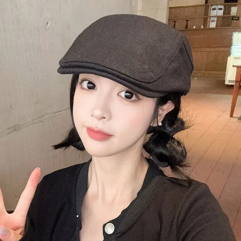 Japanese Literary Retro Black Progressive Cap for Kids — feature 22